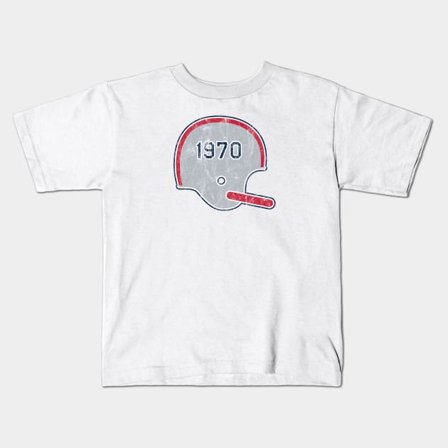 New England Patriots Year Founded Vintage Helmet Kids T-Shirt by Rad Love
